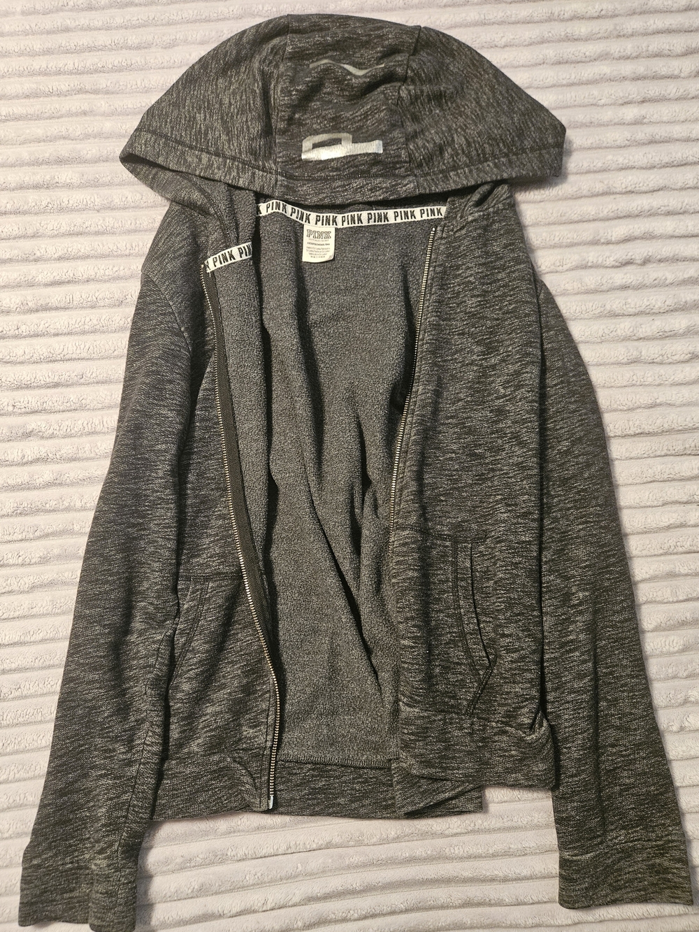 PINK Victoria's Secret Heathered Gray Zip Hoodie